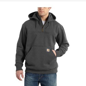 Carharrt Men’s Tall L Rain Defender hooded 1/4 zip sweatshirt - never worn
